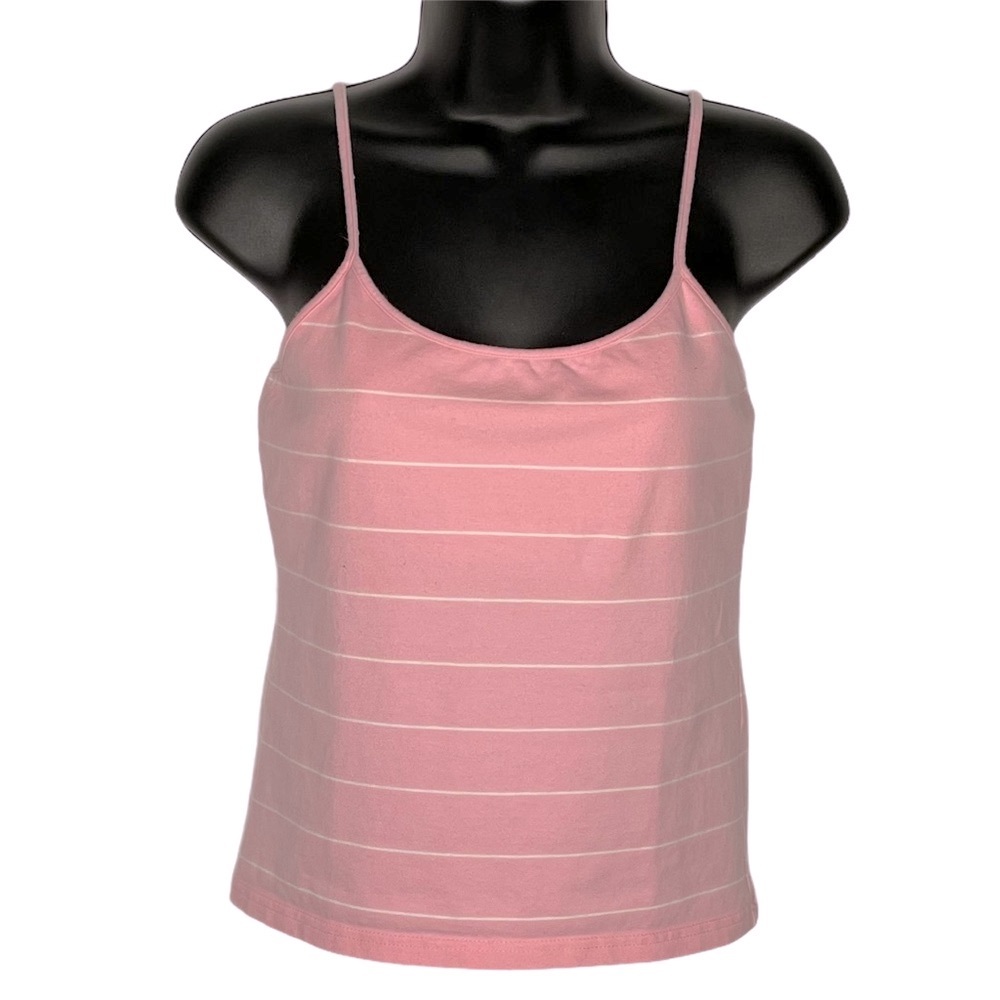 GAP Stretch Camisole Top Pink and White Stripe Juniors Size Medium